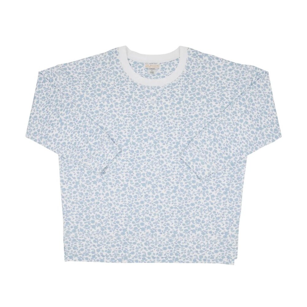 The Beaufort Bonnet Company Cassidy Blue Floral Crew Sweatshirt Sweater size M - Picture 1 of 5